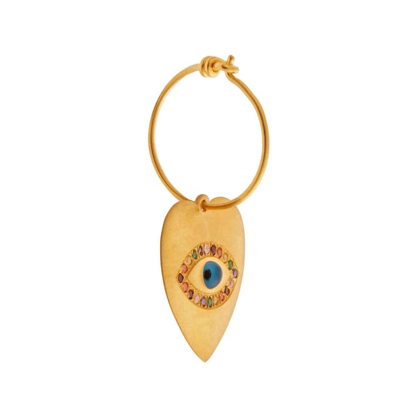 Ileana Makri Eye Heart Rainbow Slim Hoops