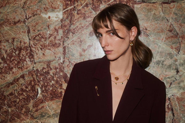 Ileana Makri Eye Heart Rainbow Slim Hoops