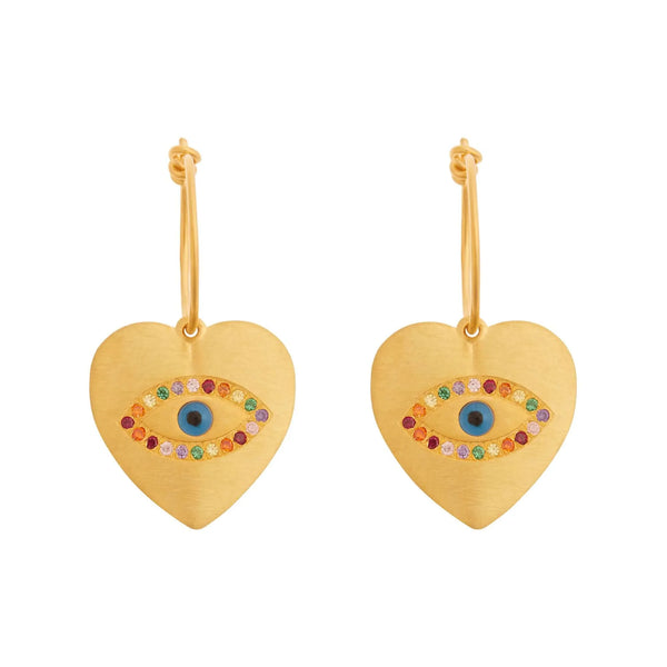 ileana makri Eye Heart Rainbow Slim Hoops