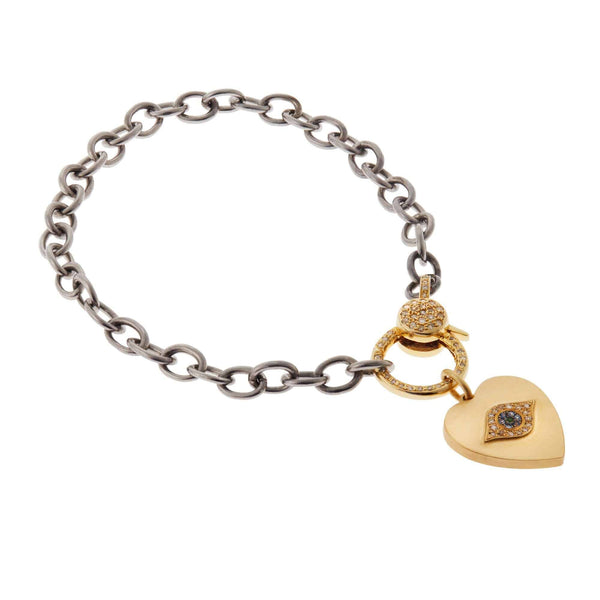 Ileana Makri Eye Love Diamond Lock Chain Bracelet
