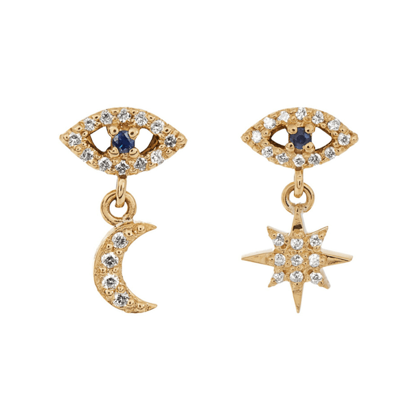 ileana makri Eye Moon Star Studs