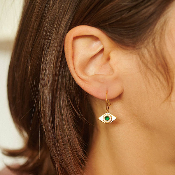Ileana Makri Eye Sun Hoops Emerald