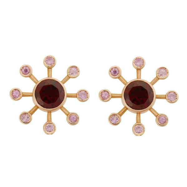 ileana makri Garnet Blossom Studs P-Gar-Ps