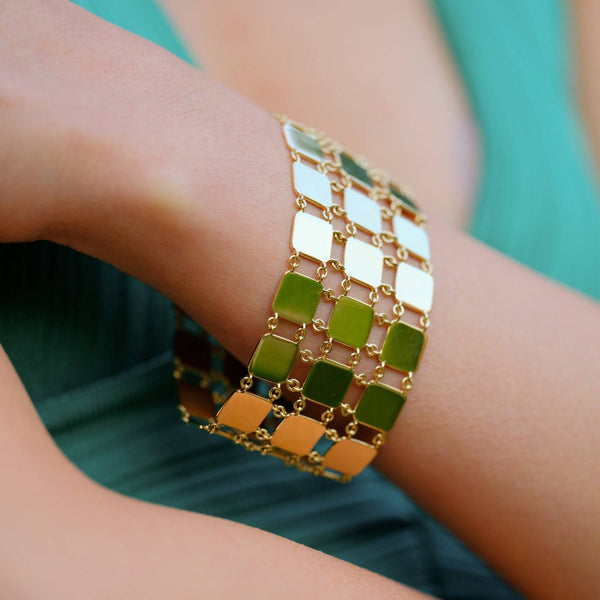 Ileana Makri Gold Lattice Bracelet