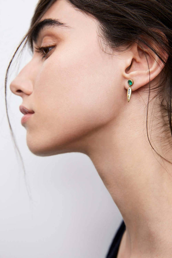Ileana Makri Grass Beam Earrings Y-D-EM