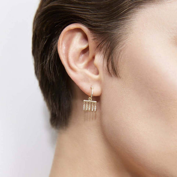 Ileana Makri Grass Dewdrop Hoops W-D