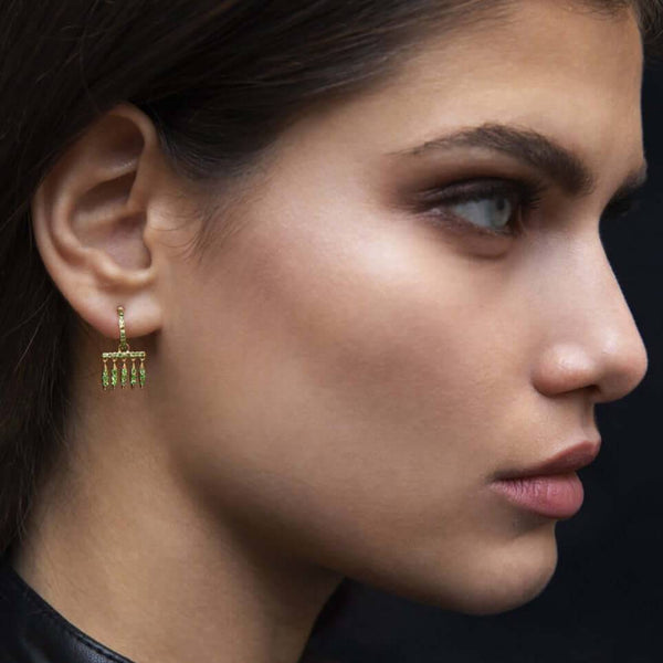 Ileana Makri Grass Dewdrops Hoops Y-TS