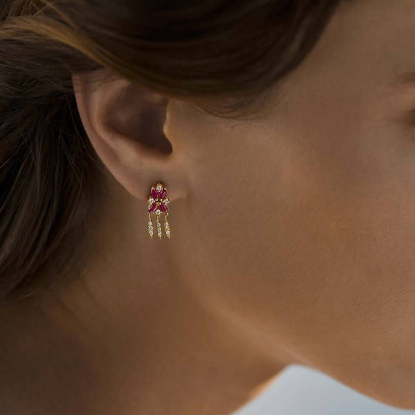 Ileana Makri Grass Iris Earrings Y-D-RU