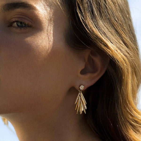 Ileana Makri Grass Mini Bunch Drop Earrings