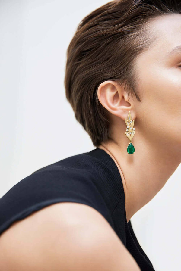 Ileana Makri Grass Paradise Earrings Y-D-EM