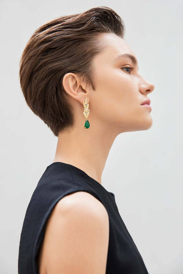 Ileana Makri Grass Paradise Earrings Y-D-EM
