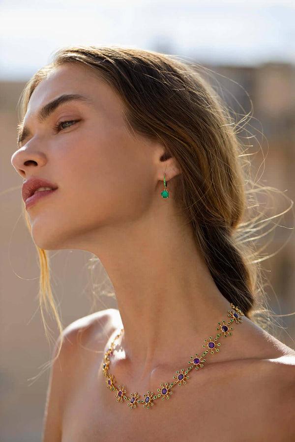 Ileana Makri Grass Seed Drop Hoops Y-EM