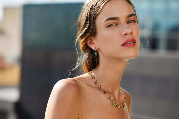 Ileana Makri Grass Seed Drop Hoops Y-EM