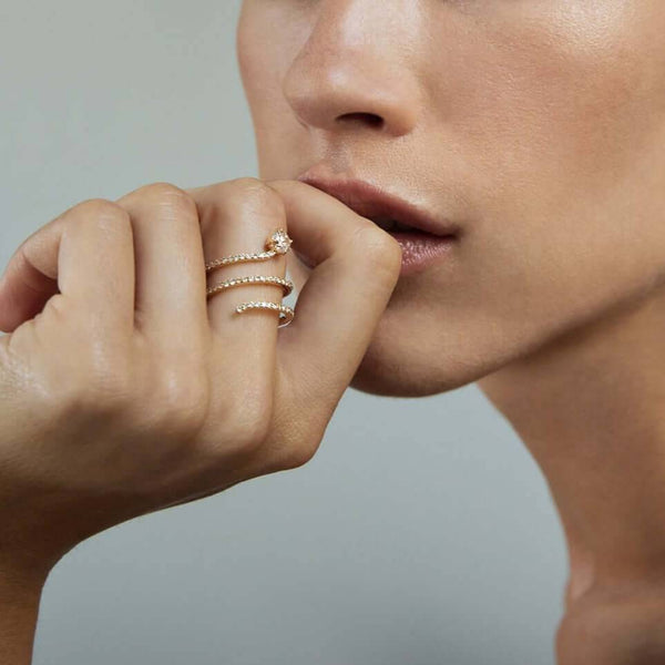 Ileana Makri Grass Seed Spiral Ring Y-LCHD