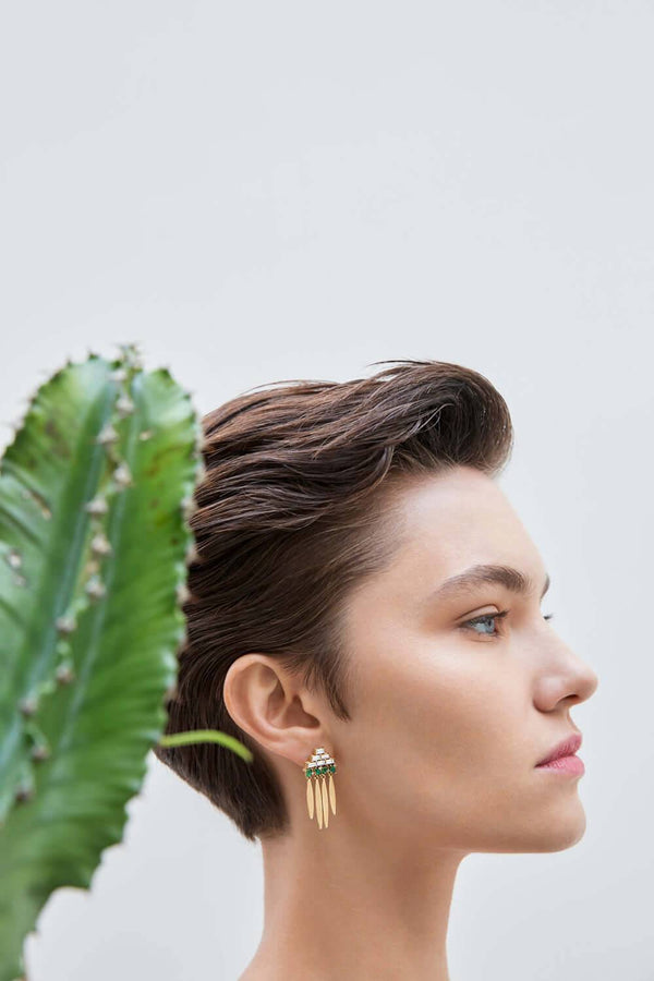 Ileana Makri Grass Spike Earrings Y-D-EM