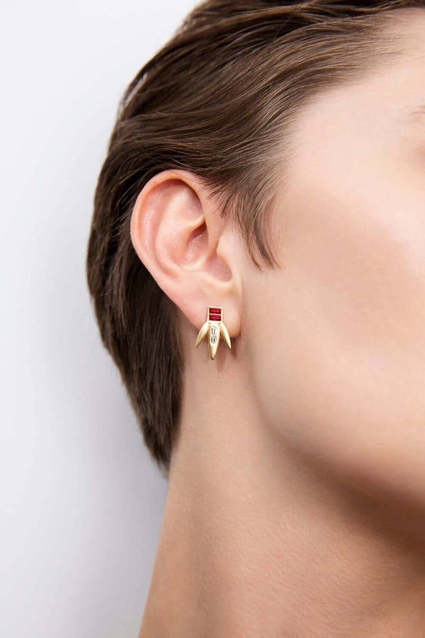 Ileana Makri Grass Straw Studs Y-D-RU