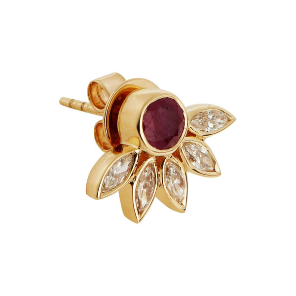 Ileana Makri Grass Sunflower Studs Y-Ru-Lchd