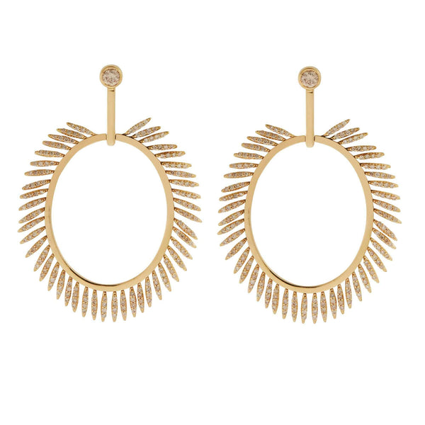 ileana makri Grass Sunny Diamond Earrings Y-LCHD