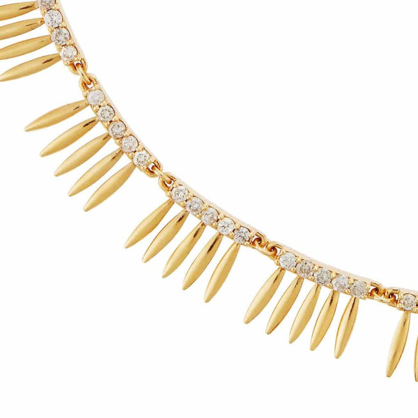 Ileana Makri Grass Sunny Leaves Necklace Υ-Lchd