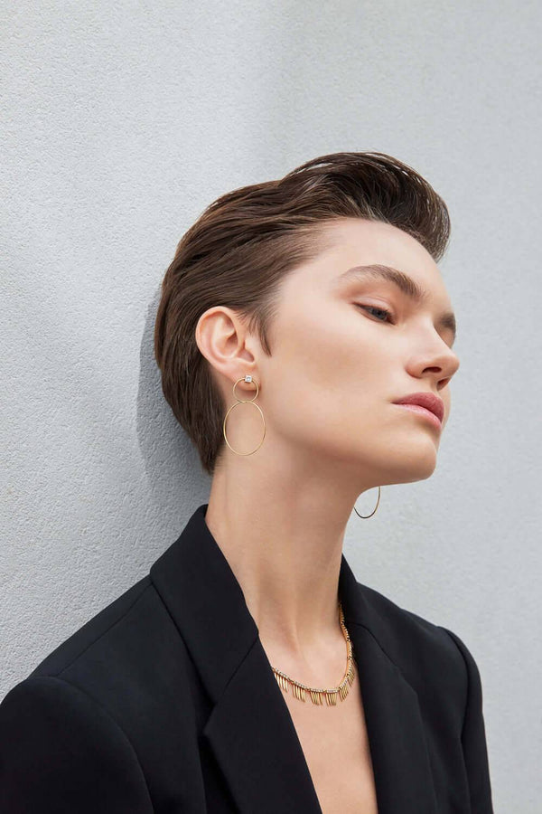 Ileana Makri Grass Sunny Leaves Necklace Υ-Lchd