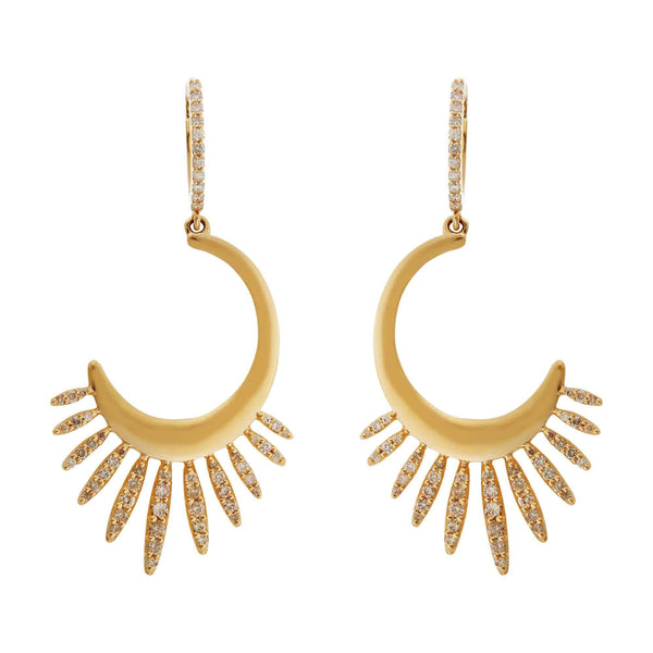 Ileana Makri Grass Sunrise Leaves Earrings Y-CHD