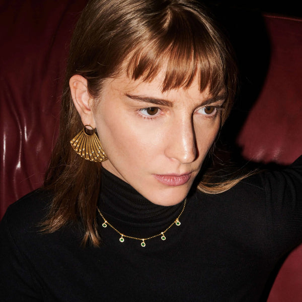 Ileana Makri Green Agate Sun Necklace