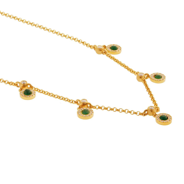 Ileana Makri Green Agate Sun Necklace