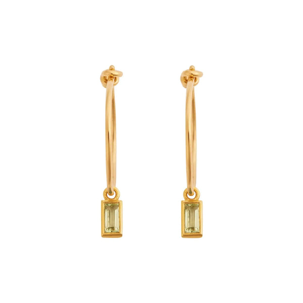 ileana makri Green Baguette Sapphire Hoops