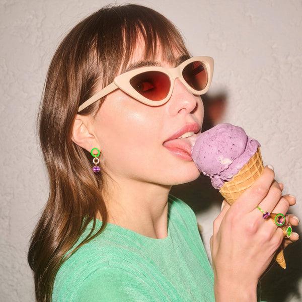 Ileana Makri Green Twist Purple Amethyst