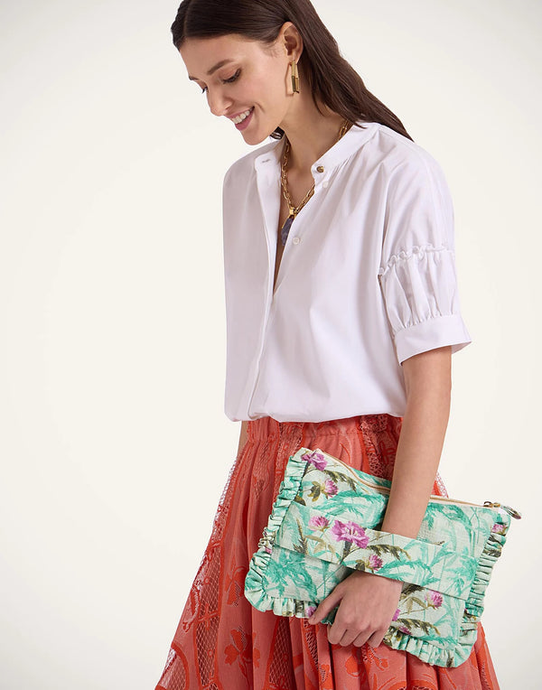Ileana Makri Hand Pochette Heath Mint