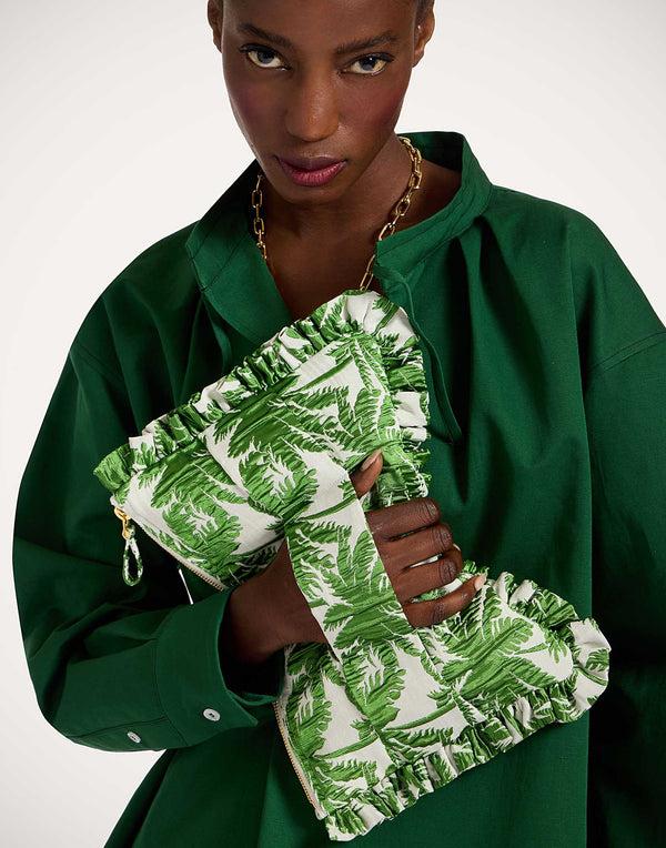 Ileana Makri Hand Pochette Tropicana White