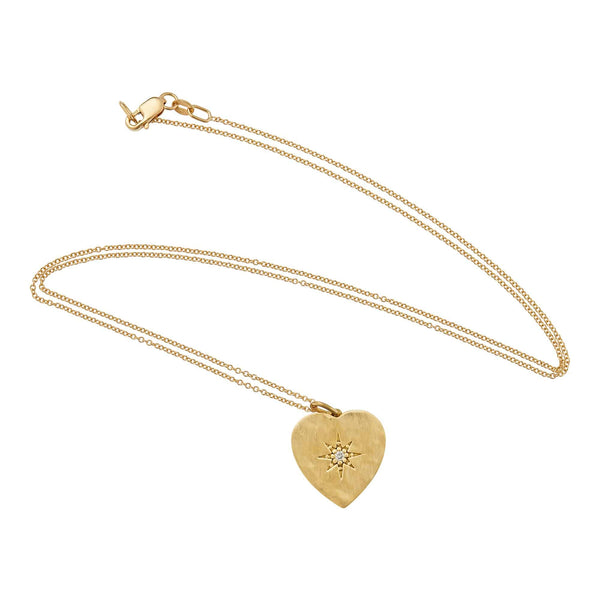 Ileana Makri Heart With Diamond Star Pendant