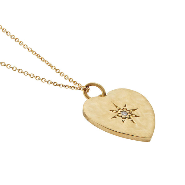 Ileana Makri Heart With Diamond Star Pendant