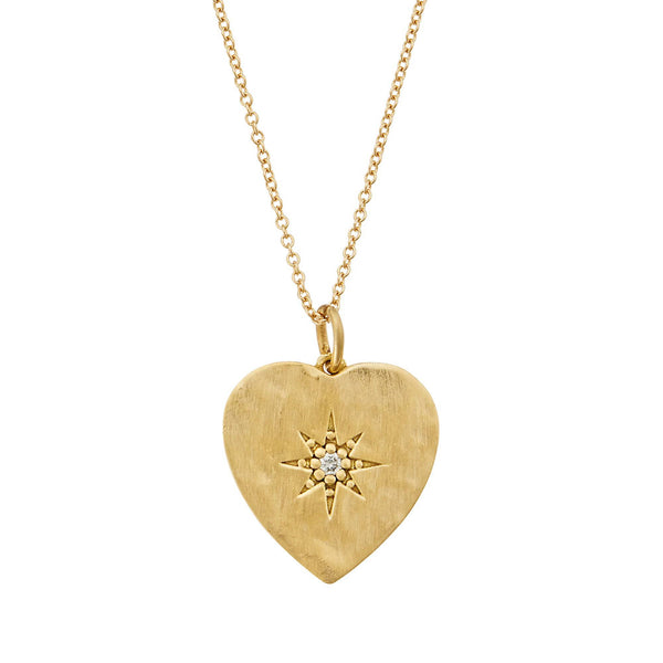 ileana makri Heart with Diamond Star Pendant