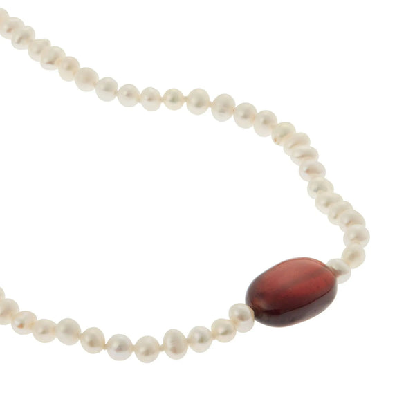 Ileana Makri Hessonite Pearl Necklace (45cm)