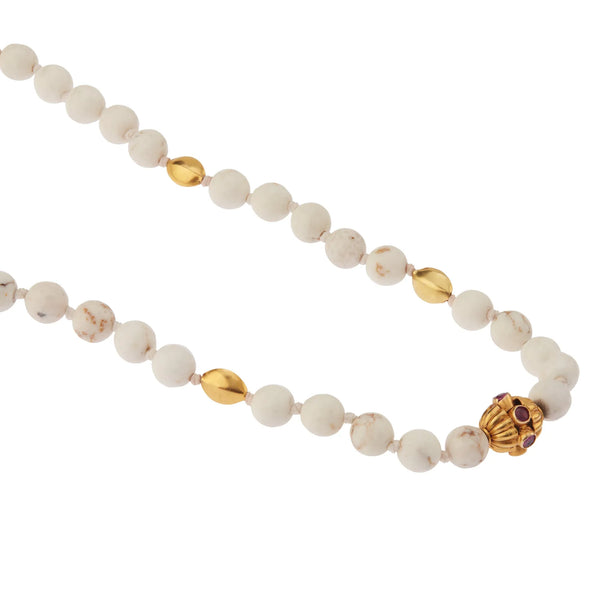 Ileana Makri Howlite And Gold Beaded Necklace (47cm)