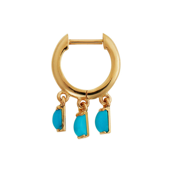 Ileana Makri Hug Baguette Hoops Y-TURQ