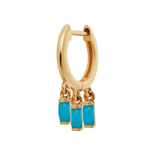 Ileana Makri Hug Baguette Hoops Y-TURQ