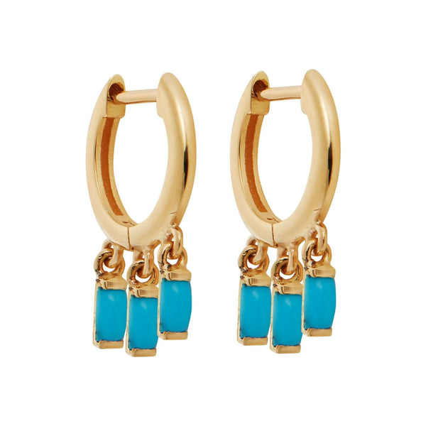 ileana makri Hug Baguette Hoops Y-TURQ