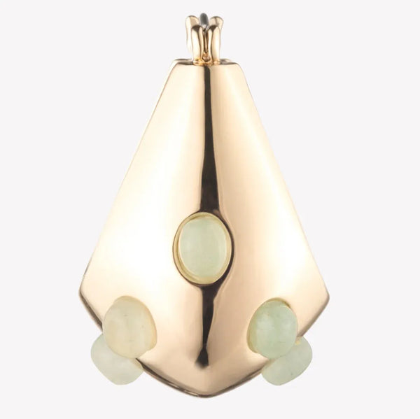 Ileana Makri Inlaid Cabochon Jade Teardrop Hoops