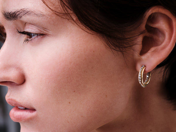Ileana Makri Inside Out Diamond Ripple Hoops