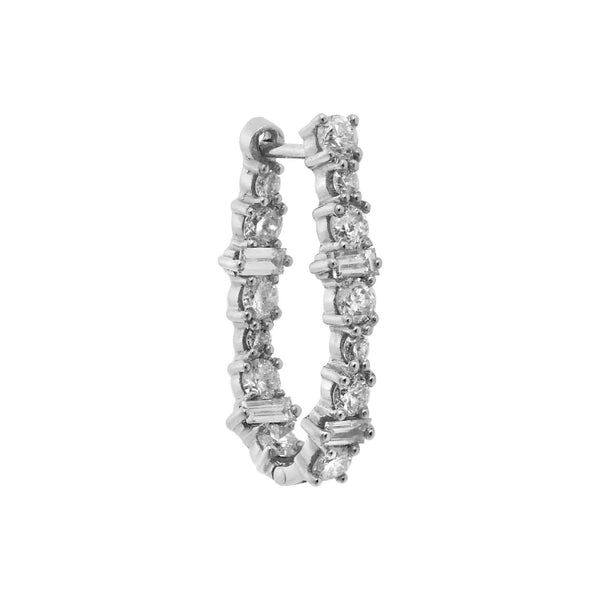 Ileana Makri Inside Out Rivulet Diamond Oval Hoops