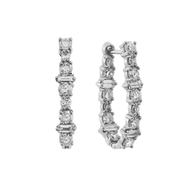 ileana makri Inside Out Rivulet Diamond Oval Hoops