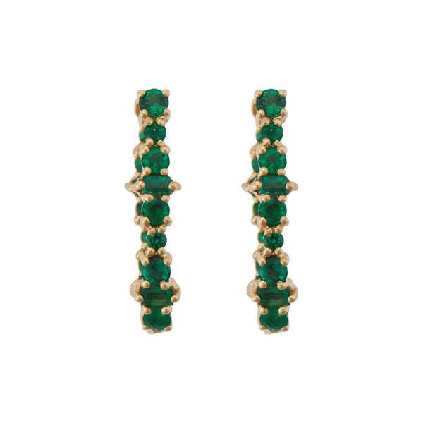 Ileana Makri Inside Out Rivulet Emerald Oval Hoops