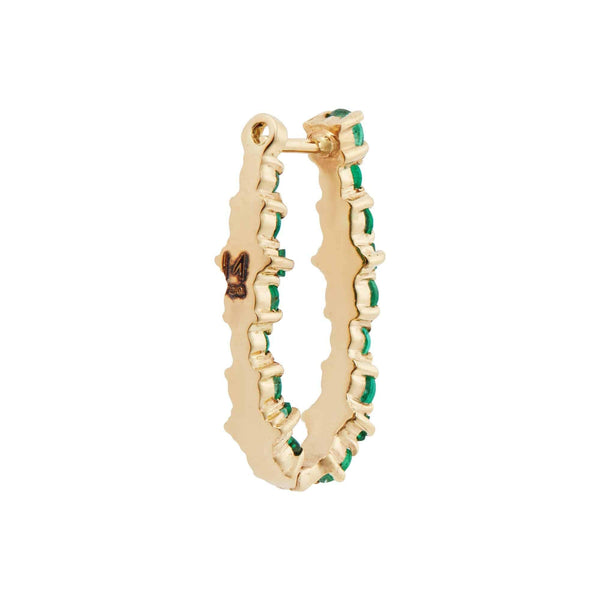 Ileana Makri Inside Out Rivulet Emerald Oval Hoops