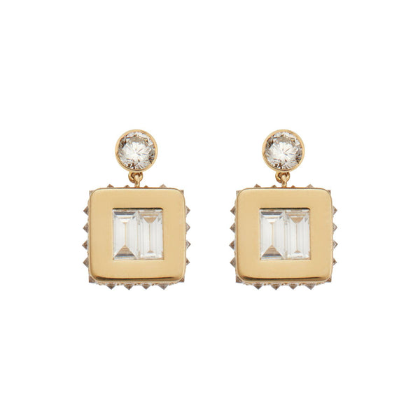 ileana makri Inverted Small Tile Earrings Y-D
