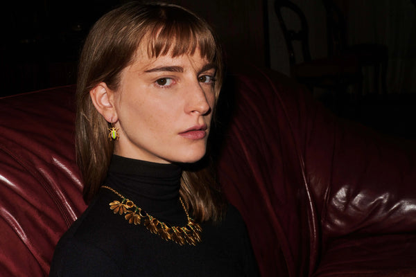 Ileana Makri Jewel Beetle Hoops Yellow Blue