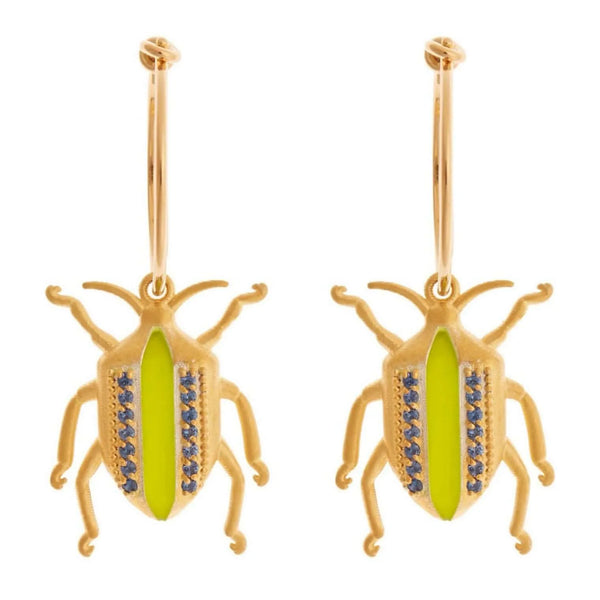 ileana makri Jewel Beetle Hoops Yellow Blue
