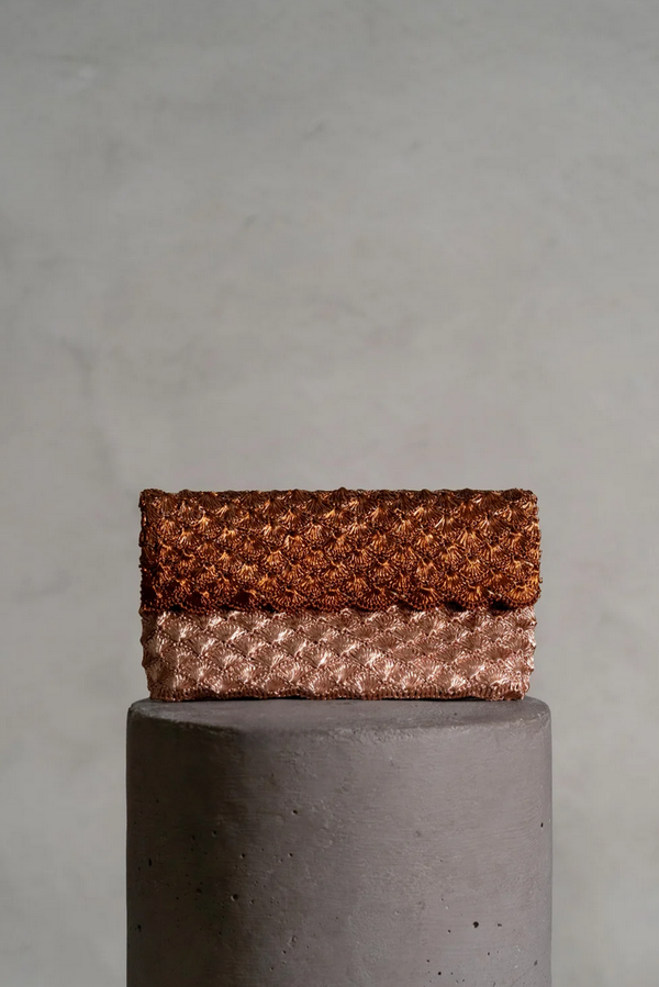 ileana makri Kaia Clutch Rose Gold & Copper