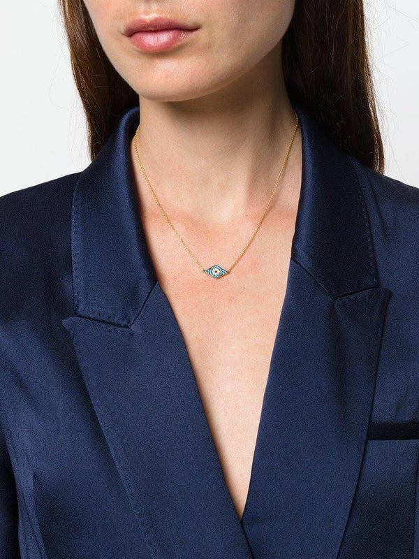 Ileana Makri Kitten Eye Necklace - Blue